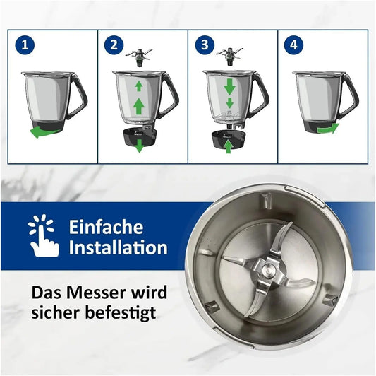 Couteau à lame Blender pour robot culinaire TM6 TM5 en acier inoxydable avec joint.