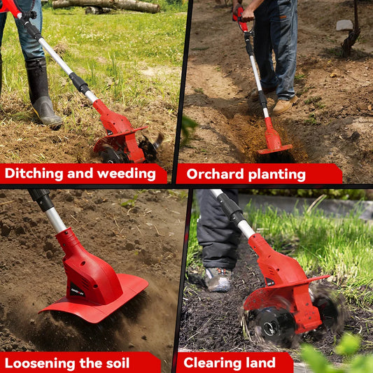 Motoculteur Électrique ONEVAN 1600W Sans Fil – Puissant, Silencieux, Idéal pour Jardin et Potager (Brushless + Double Lame)
