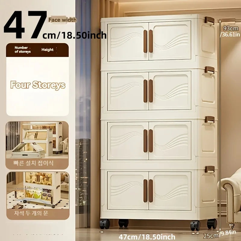 Boîte de rangement pliable avec porte transparente — Armoire modulable gain de place