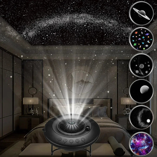 Projecteur galaxie OVNI – Transforme ta chambre en ciel étoilé.