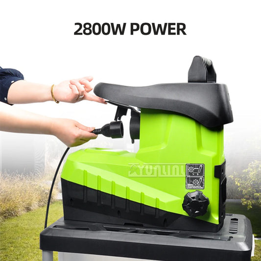 Broyeur de branches électrique 2,8 kW, broyeur de branches d'arbres, outil de jardin 220 V, neuf (modèle 2025)