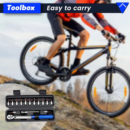 Jeu de 15 clés dynamométriques pour vélo, 1/4" 2-24 Nm, double sens de rotation, clé Allen, douille préréglée, outil de réparation professionnel.