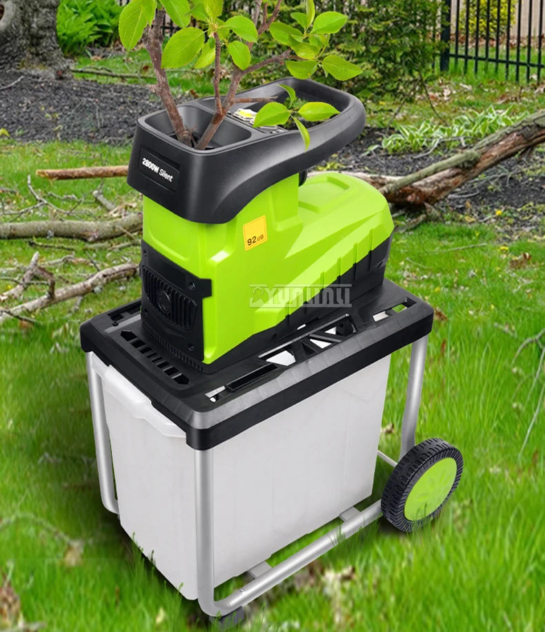 Broyeur de branches électrique 2,8 kW, broyeur de branches d'arbres, outil de jardin 220 V, neuf (modèle 2025)