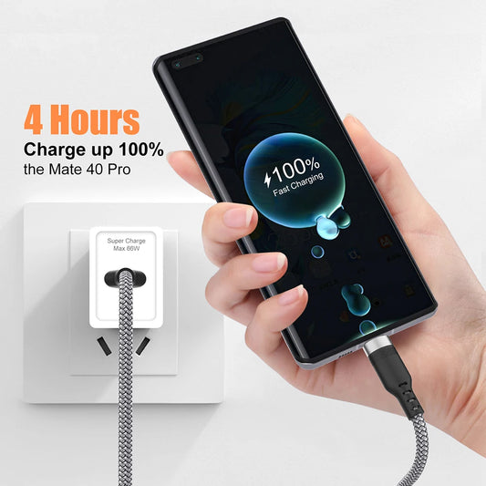 Câble de charge rapide USB Type C 6A câble USB C étendu de 1 m, 2 m, 3 m, 5 m et 8 mètres pour Huawei, Xiaomi, Vivo, Leeco, OnePlus et Oppo...