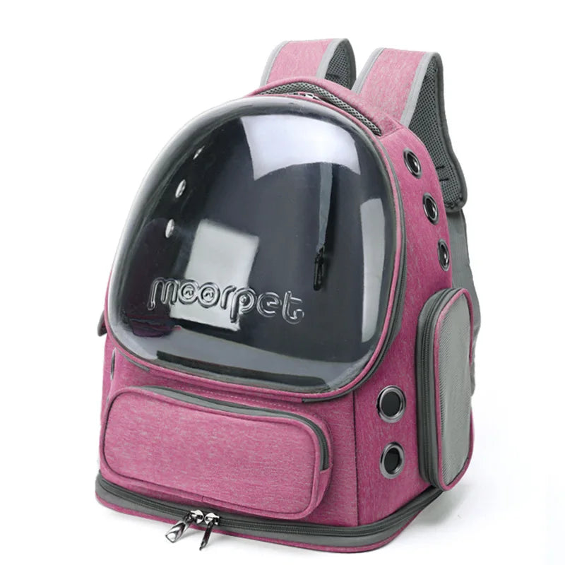 Sac à dos capsule transparent pour chat et petit chien — Confort & visibilité