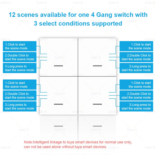 Interrupteur intelligent 4 boutons – maison connectée facile.