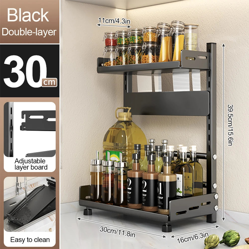 Organisateur à épices modulable — Étagère de rangement cuisine compacte et réglable