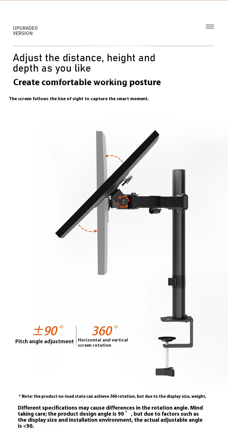 Support double écrans à double bras MS02N, rotation à 360° pour télévision ou écrans d'ordinateur de bureau de 10 à 30 pouces, hauteur réglable