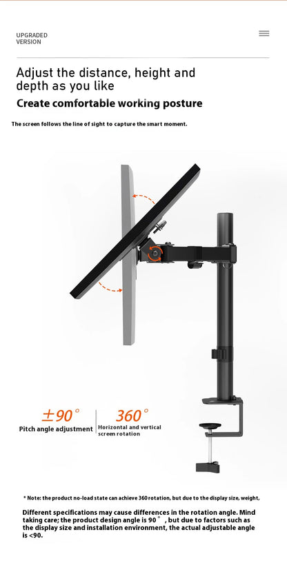 Support double écrans à double bras MS02N, rotation à 360° pour télévision ou écrans d'ordinateur de bureau de 10 à 30 pouces, hauteur réglable