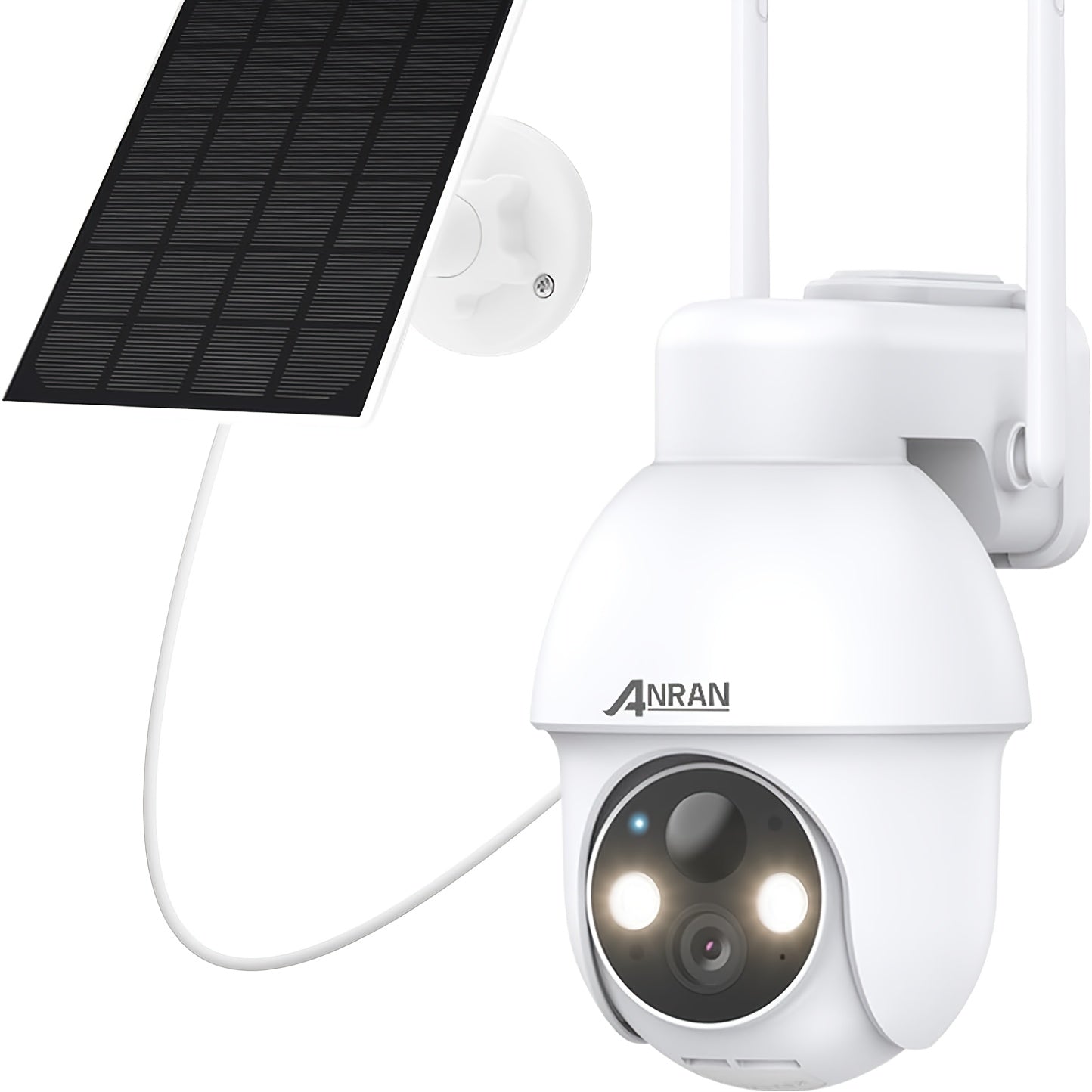 Caméra de surveillance HD 1296p solaire — Vision nocturne, détection de mouvement et rotation PTZ