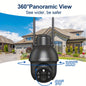 Caméra de surveillance HD 1296p solaire — Vision nocturne, détection de mouvement et rotation PTZ