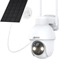 Caméra de surveillance HD 1296p solaire — Vision nocturne, détection de mouvement et rotation PTZ