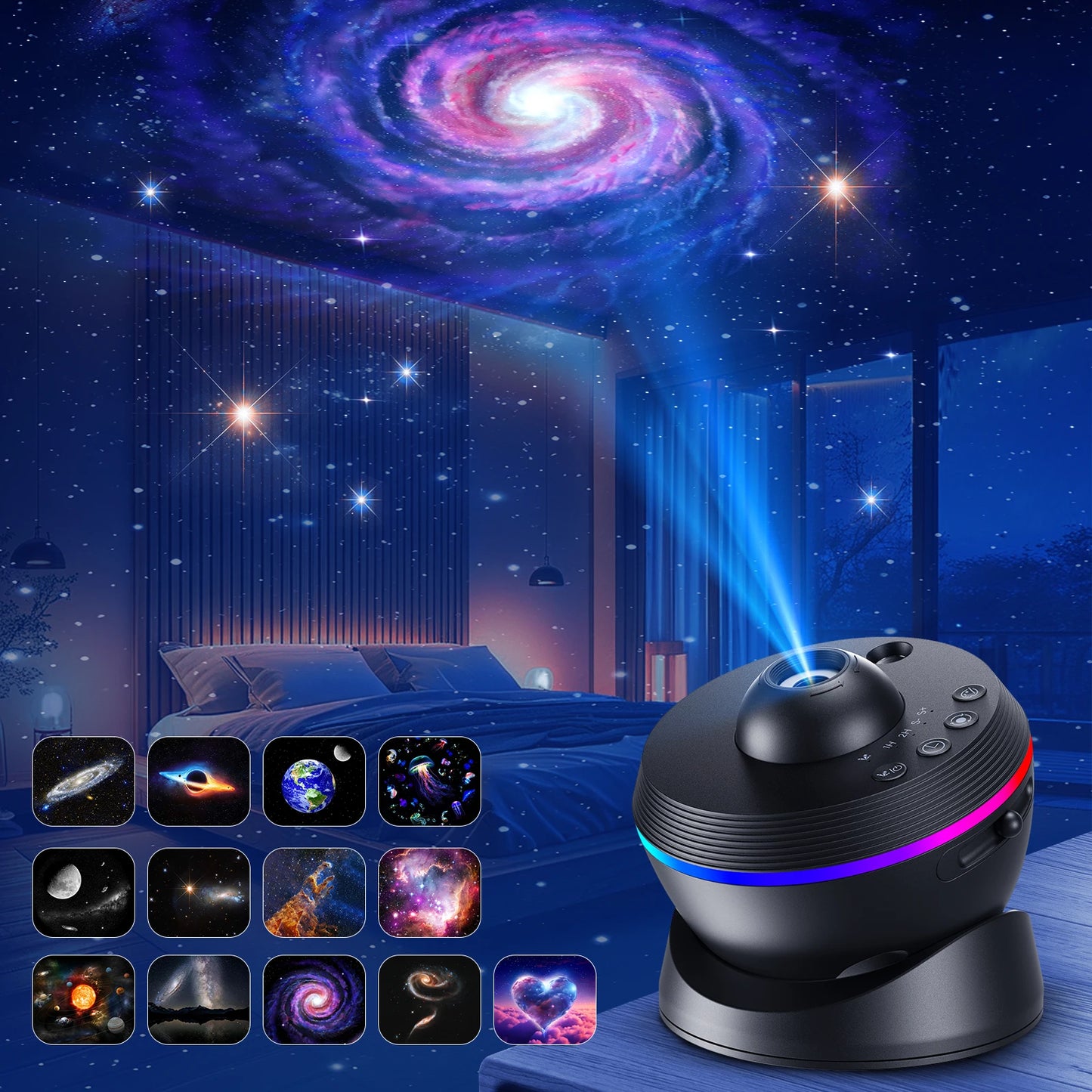 Projecteur ciel étoilé 4K – Ambiance magique à 360°