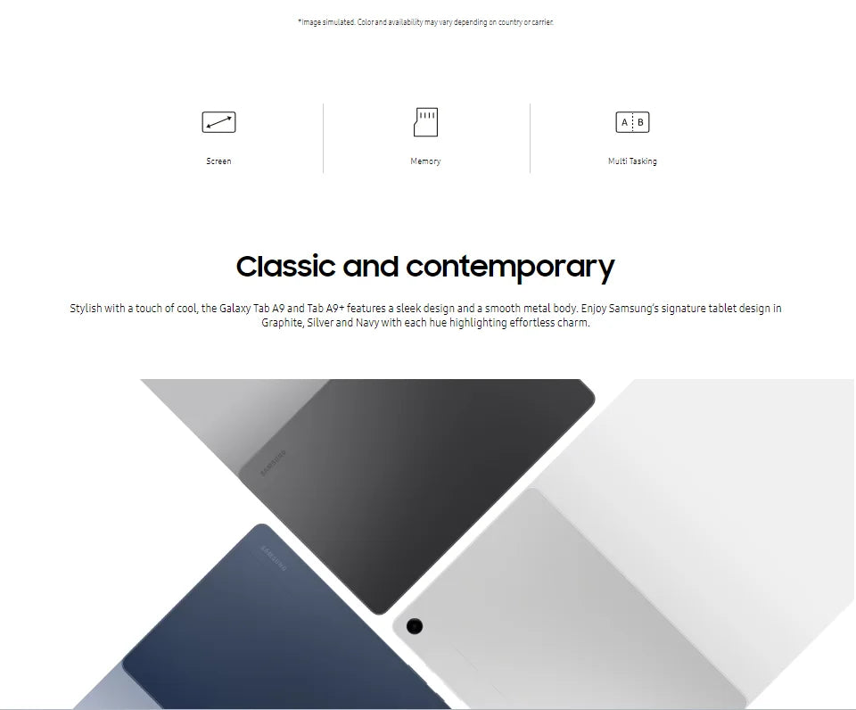 Samsung Galaxy Tab A9+ 4GB 64GB, 2.2GHz Octa-core 11” TFT 90 Hz LCD Display 8MP Camera, 7040 mAh Battery Android