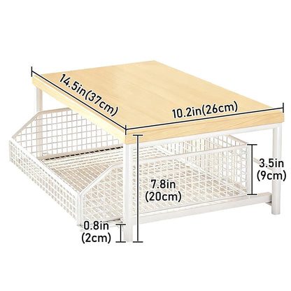 Organisateur de comptoir de cuisine – Étagère multifonction pour micro-ondes, épices, machine à café et imprimante.