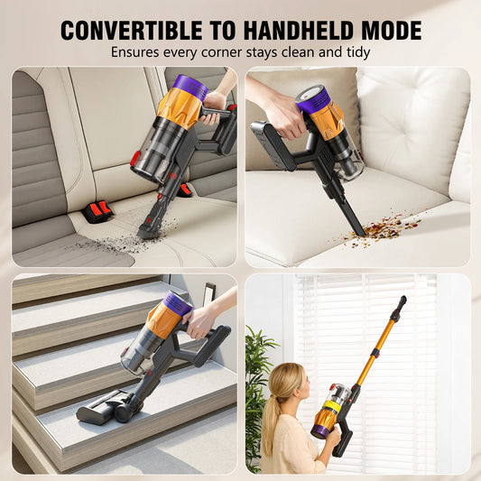 Aspirateur balai sans fil Blossom V18, 550 W, 45 kPa, autonomie de 1 heure, avec écran tactile, très léger (2,7 kg).