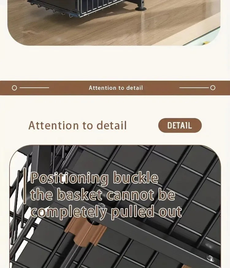Organisateur de placard coulissant à 2 niveaux, étagère de cuisine réglable en hauteur, pour rangement sous évier et pots à épices.