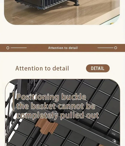 Organisateur de placard coulissant à 2 niveaux, étagère de cuisine réglable en hauteur, pour rangement sous évier et pots à épices.