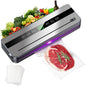 Machine de mise sous vide électrique pour la conservation des aliments : bouton tactile, fonction sèche/humide, coupe-aliments intégré, idéale pour la cuisine.