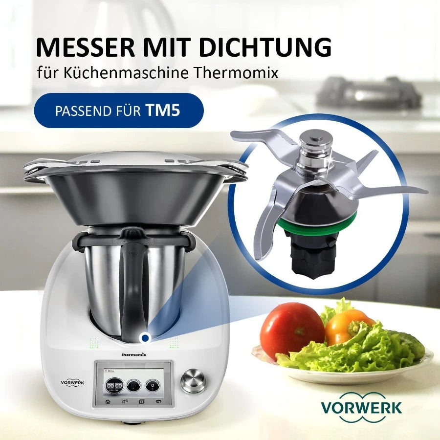 Remplacement blender Lames compatibles avec le Thermomix Vorwerk TM5. Fabriquées en acier inoxydable de qualité alimentaire, respectueuses de l'environnement.