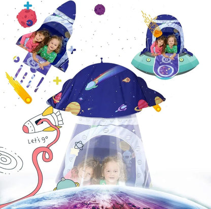 Tente de jeu fusée pour enfants, grande tente de jeu d'intérieur et d'extérieur pour garçons et filles.
