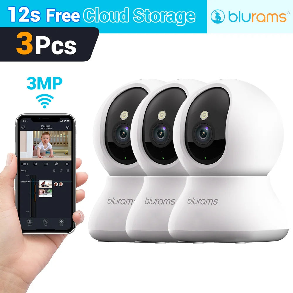 Caméra de surveillance pour bébé 2K HD avec détection de mouvement et audio bidirectionnel, installation facile, image nette de jour comme de nuit.