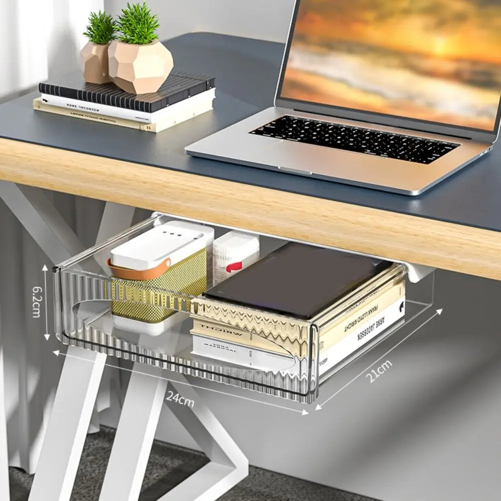 Étagère de rangement invisible, boîte de rangement coulissante à suspendre sous le Bureau, Table ou tiroir de grande capacité.