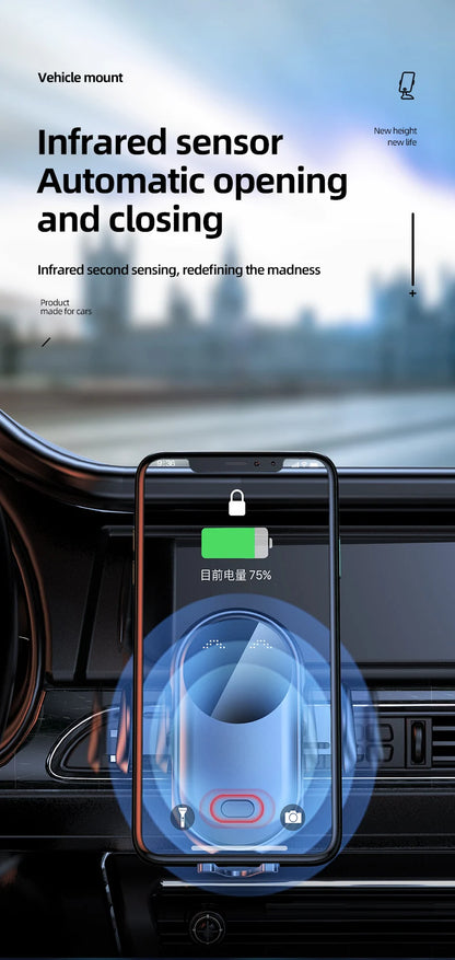 Support téléphone voiture avec chargeur sans fil — Fixation automatique intelligente 🚗
