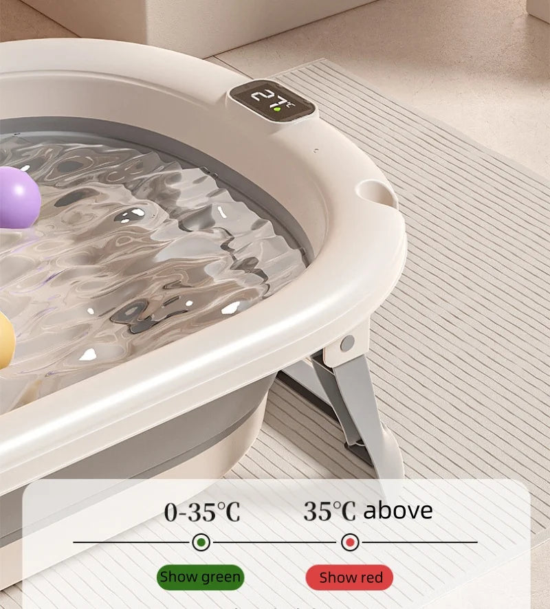 Baignoire pour bébé sensible à la température, Grande baignoire pliante portable