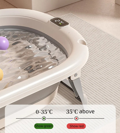 Baignoire pour bébé sensible à la température, Grande baignoire pliante portable