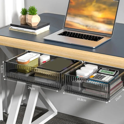 Étagère de rangement invisible, boîte de rangement coulissante à suspendre sous le Bureau, Table ou tiroir de grande capacité.