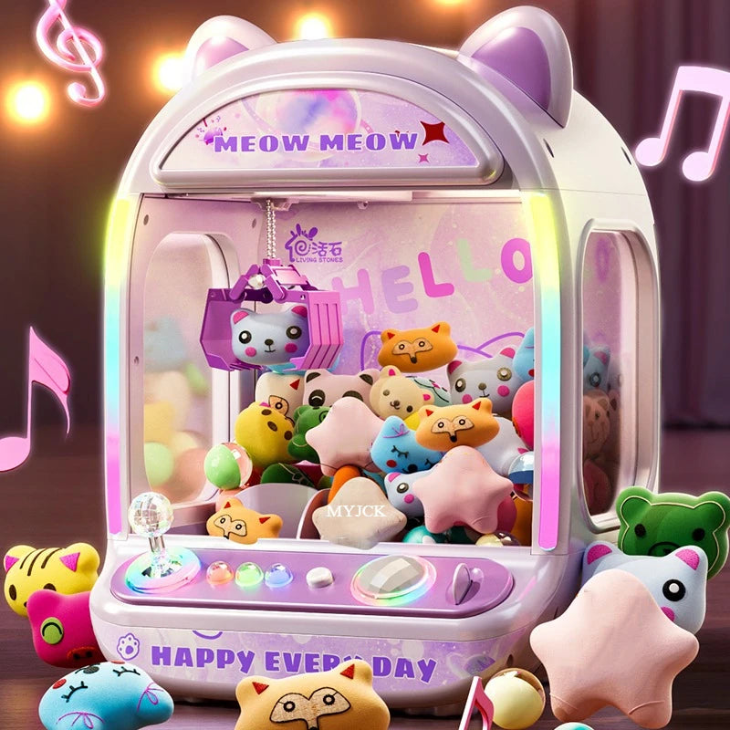 Machine à poupées automatique à monter soi-même, jeu de société pour enfants à pièces, mini-grue musicale, cadeau de Noël