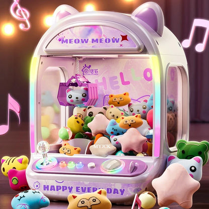 Machine à poupées automatique à monter soi-même, jeu de société pour enfants à pièces, mini-grue musicale, cadeau de Noël