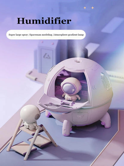 Humidificateur astronaute – Ambiance relaxante avec lumière LED.