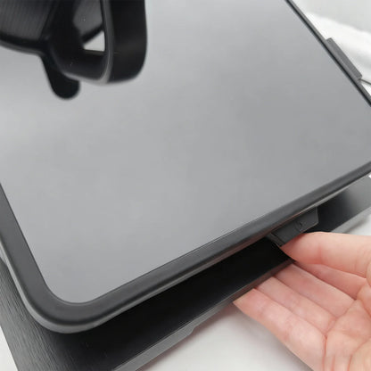 Plateau coulissant à roulettes pour Thermomix TM7 : base antidérapante avec encoche pour les doigts et base en caoutchouc stable, protège le TM7 et les plans de travail.