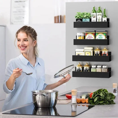 Étagère magnétique pour frigo – rangement épices gain de place.