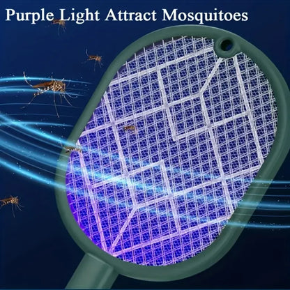 Lampe ou Raquette (Dépend de votre façons d'utilisation) anti-moustiques électrique rechargeable USB, deux en un : répulsif anti-moustiques et tapette à mouches.