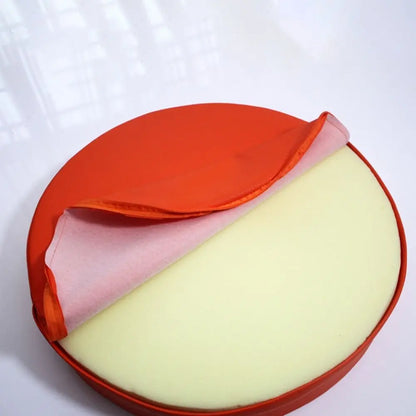 Coussin rond pratique en cuir, épais et doux, rembourré, lavable et imperméable.