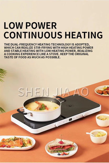 Double-cuisinière Cuisson a 2200W avec Plateau de Cuisson Plaque de Cuisson Électrique haute puissance.