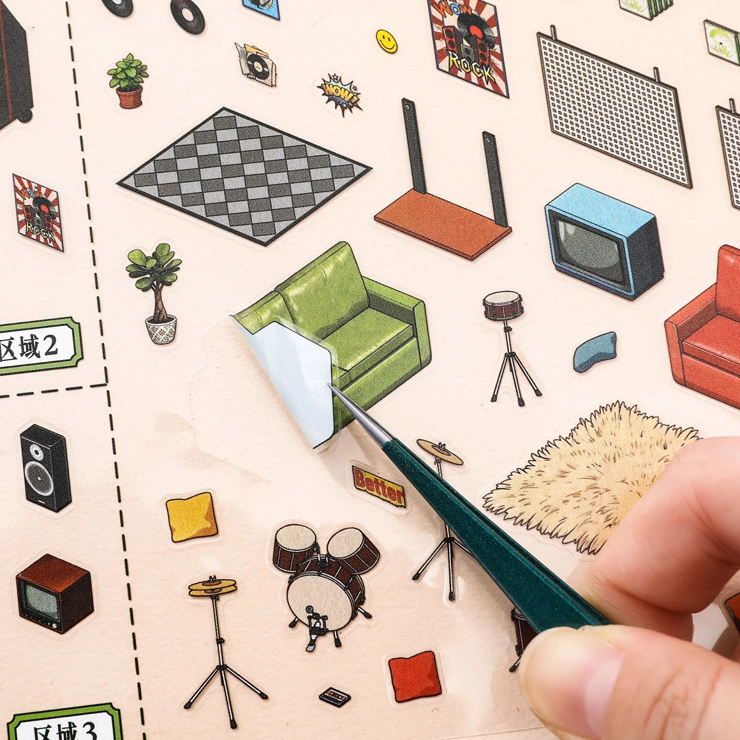 Stickers scène miniature 3D — Kit créatif décoratif DIY