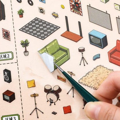 Stickers scène miniature 3D — Kit créatif décoratif DIY