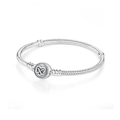 Bracelet jonc en argent 925 avec breloque cœur — Élégance intemporelle