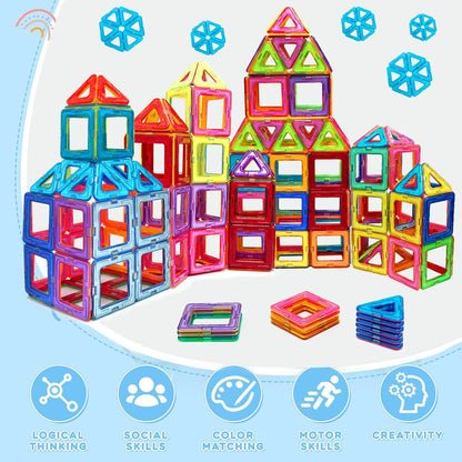 Blocs de construction magnétiques (Carré & Triangle)  pour enfants de 3 ans et plus, bon pour cadeau d'anniversaire