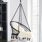 Fauteuil suspendu hamac, fauteuil suspendu en corde de coton avec coussin et kit de fixation, fauteuil suspendu.