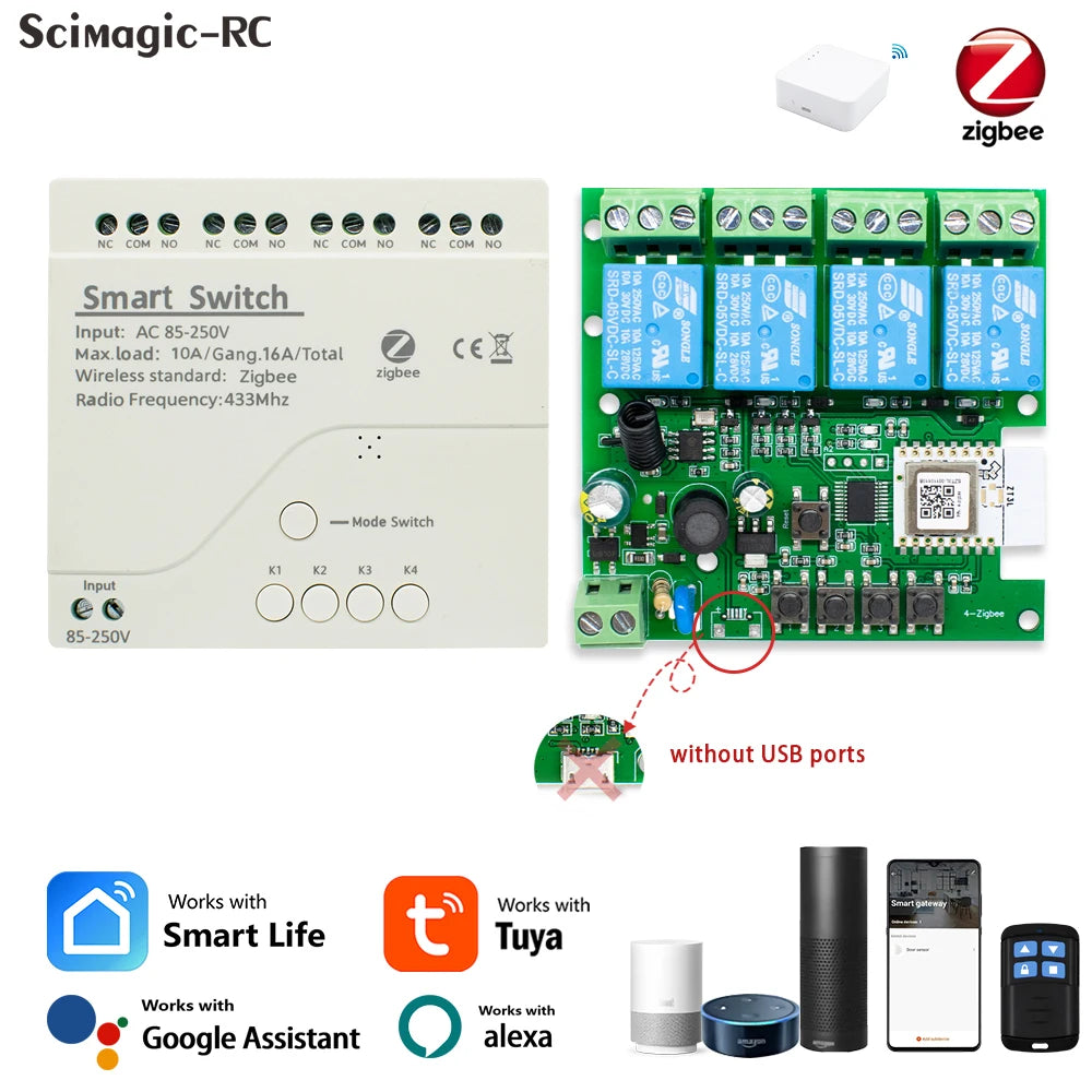 Module relais Tuya 4 sorties – commande distance & automatisation