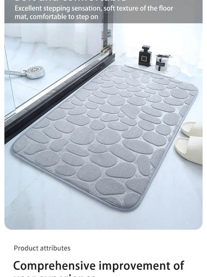 Tapis de bain mémoire de forme antidérapant — Confort moelleux immédiat