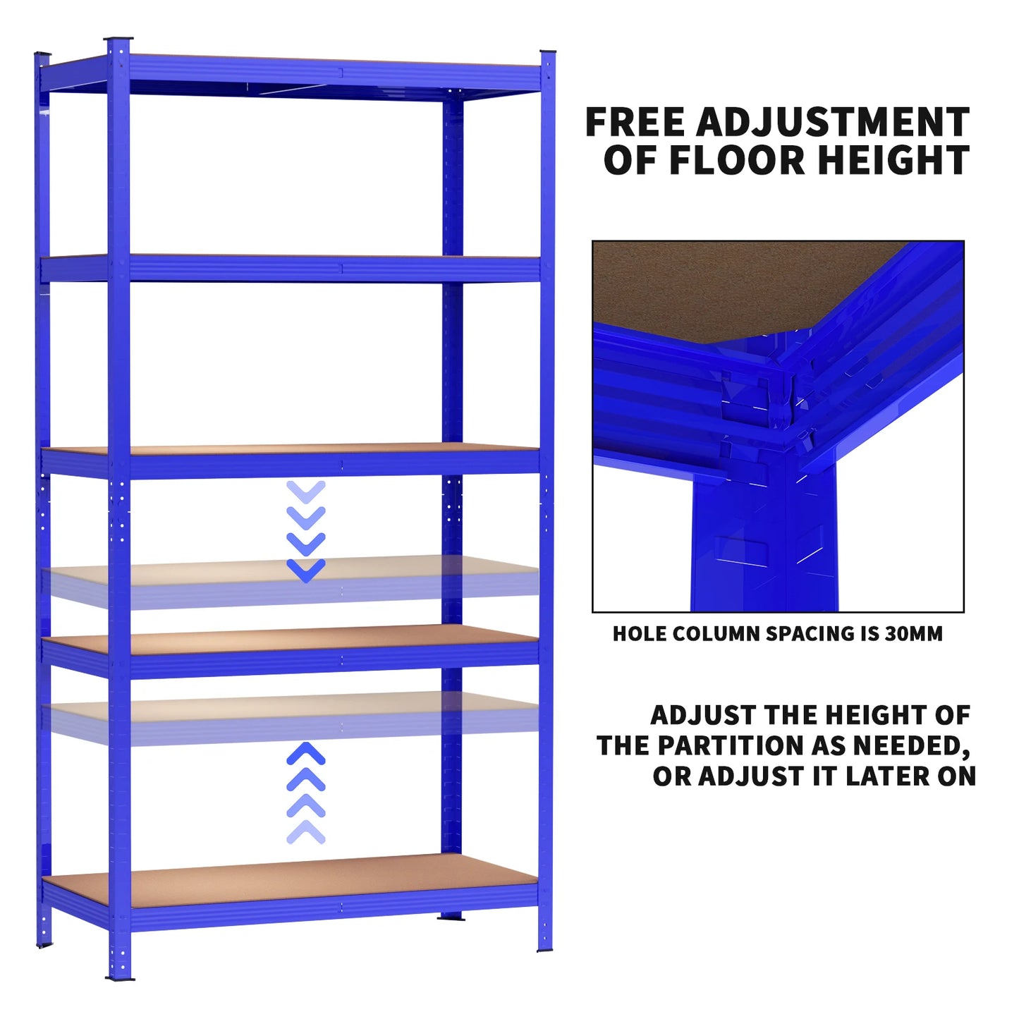 Étagère métallique robuste 5 niveaux réglables — Rack de stockage garage haute capacité
