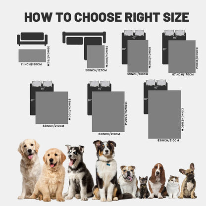 Housse de couchage pour chien réversible 100 % double face, idéale pour protéger canapé, fauteuil et meubles des animaux de compagnie (enfants, chiens et chats).