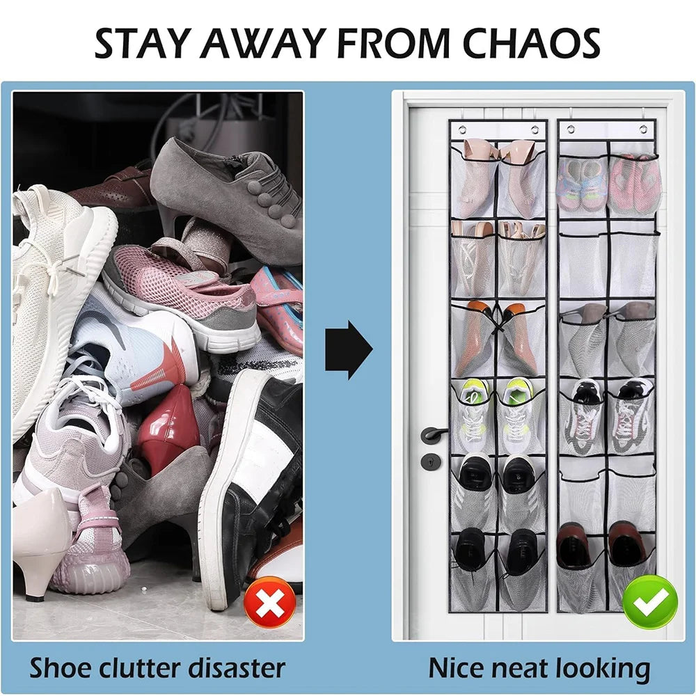 Organisateur chaussures suspendu — Gain de place instantané (12 poches)