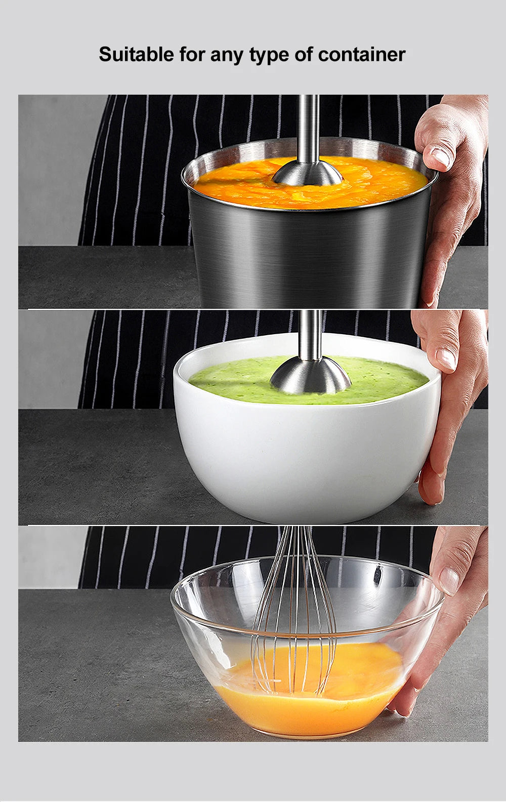 Mixeur Plongeant Haute Puissance BioloMix – 4 Fonctions, Lames Inox et Gobelet à Smoothie